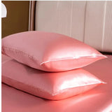 Taie d'oreiller en satin de soie 51x76 rose