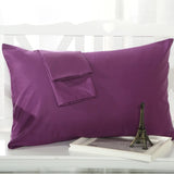 Taie d'oreiller 48x74 en coton doux et confortable violet foncé