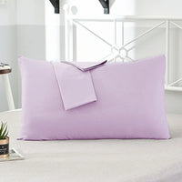 taie d'oreiller en pur coton violet clair