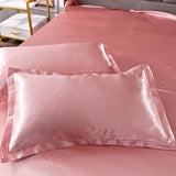 taie d'oreiller en satin doux rose