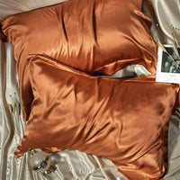 taie d'oreiller en satin joyeux orange