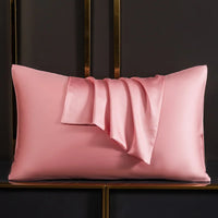 taie d'oreiller en soie 65x65 rose