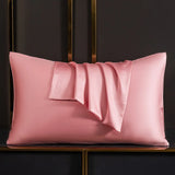 taie d'oreiller en soie 65x65 rose