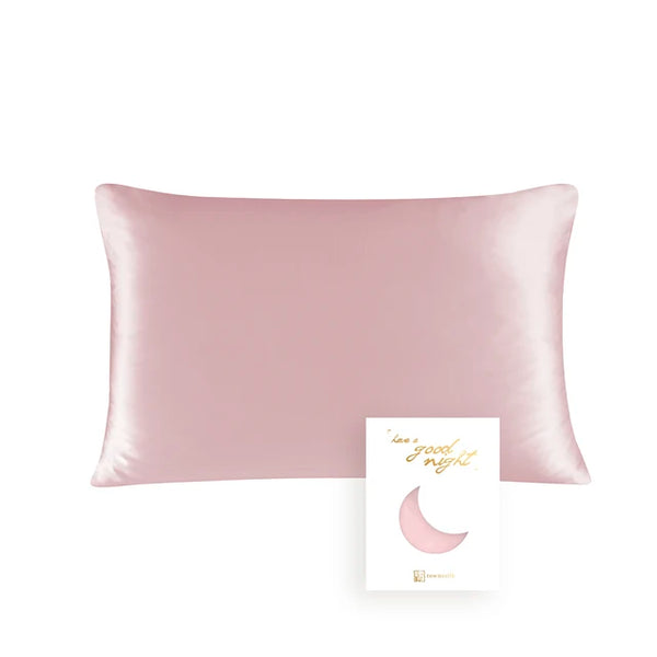 taie d'oreiller en soie de murier rose avec fermeture eclaire